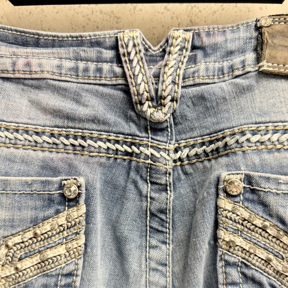 VIGOSS 30/33 Women's Cotton Blend Light Wash Embellished Trendy‎ Cowgirl Jeans - Picture 12 of 13